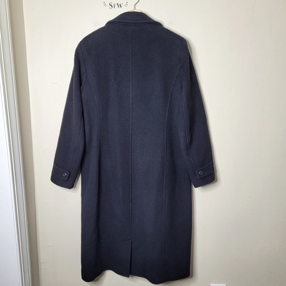 L.L. Bean Women's Wool Coat Black Long Overcoat Size 12 Bellandi Thinsulate - Picture 5 of 11